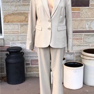 The Limited Women's Light Beige Two-Button Pantsuit